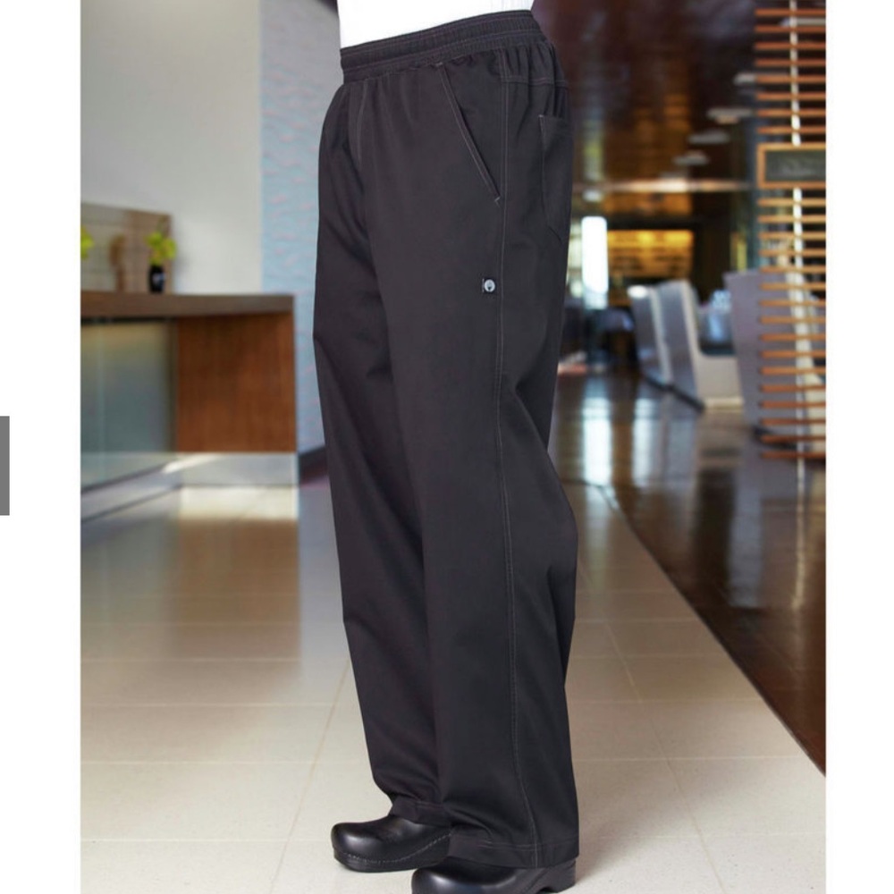 NEW Chef Works Black Lightweight Baggy Pants - L